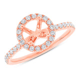 0.36ct 14k Rose Gold Diamond Semi-mount Ring Size 6
