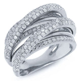1.75ct 14k White Gold Diamond Bridge Ring Size 9