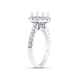 0.79ct 14k White Gold Diamond Semi-mount Ring Size 8.5