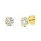 0.60ct 14k Yellow Gold Diamond Cluster Earring