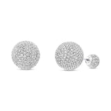 5.53ct 14k White Gold Diamond Cluster Ball Earring