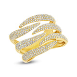 0.93ct 14k Yellow Gold Diamond Pave Lady's Ring
