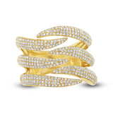 0.93ct 14k Yellow Gold Diamond Pave Lady's Ring