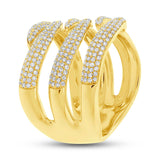 0.93ct 14k Yellow Gold Diamond Pave Lady's Ring