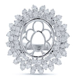 2.98ct 18k White Gold Diamond Semi-mount Ring