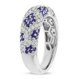 0.57ct Diamond & 0.55ct Blue Sapphire 14k White Gold Lady's Ring