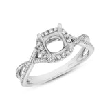 0.33ct 14k White Gold Diamond Semi-mount for 0.75ct Center