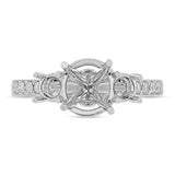 0.13ct 14k White Gold Diamond Semi-mount Ring
