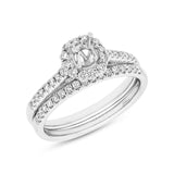 0.51ct 18k White Gold Diamond Semi-mount Ring 2-pc for 0.50ct Center