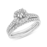 0.70ct 18k White Gold Diamond Semi-mount Ring 2-pc for 0.75ct Center