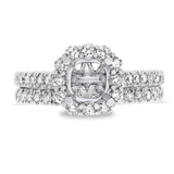 0.86ct 18k White Gold Diamond Semi-mount Ring 2-pc for 1.00ct Center