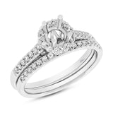 0.44ct 18k White Gold Diamond Semi-mount Ring 2-pc for 0.50ct Center