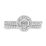 0.44ct 18k White Gold Diamond Semi-mount Ring 2-pc for 0.50ct Center