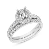 0.63ct 18k White Gold Diamond Semi-mount Ring 2-pc for 0.75ct Center