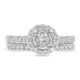 0.63ct 18k White Gold Diamond Semi-mount Ring 2-pc for 0.75ct Center