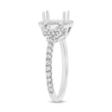 1.00ct 18k White Gold Diamond Semi-mount Ring for 7x5mm Center