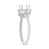 1.30ct 18k White Gold Diamond Semi-mount Ring for 6.5x6.5mm Center