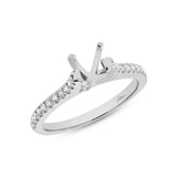 0.22ct 14k White Gold Diamond Semi-mount for 1.00ct Center