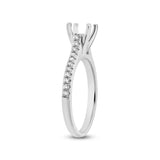 0.22ct 14k White Gold Diamond Semi-mount for 1.00ct Center