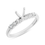 0.39ct 14k White Gold Diamond Semi-mount Ring for 1.00ct Center