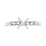 0.39ct 14k White Gold Diamond Semi-mount Ring for 1.00ct Center