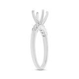 0.39ct 14k White Gold Diamond Semi-mount Ring for 1.00ct Center