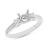 0.37ct 14k White Gold Diamond Semi-mount Ring for 1.00ct Center