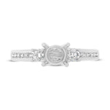 0.37ct 14k White Gold Diamond Semi-mount Ring for 1.00ct Center