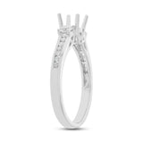 0.37ct 14k White Gold Diamond Semi-mount Ring for 1.00ct Center