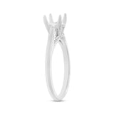 0.09ct 14k White Gold Diamond Semi-mount Ring for 1.00ct Center