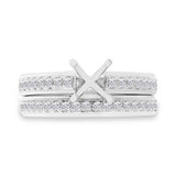 0.50ct 14k White Gold Diamond Semi-mount Ring 2-pc for 1.00ct Center