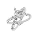 0.66ct 18k White Gold Diamond Semi-mount Ring Size 6