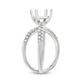 0.66ct 18k White Gold Diamond Semi-mount Ring Size 6