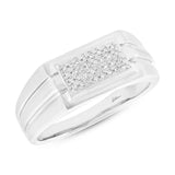 0.14ct 14k White Gold Diamond Men's Ring Size 10.5