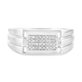 0.14ct 14k White Gold Diamond Men's Ring Size 10.5