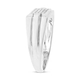 0.14ct 14k White Gold Diamond Men's Ring Size 10.5