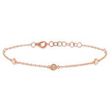 0.16ct 14k Rose Gold Diamonds by the Yard Bracelet
