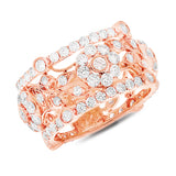 2.74ct 14k Rose Gold Diamond Flower Lady's Ring