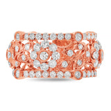 2.74ct 14k Rose Gold Diamond Flower Lady's Ring