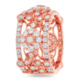 2.74ct 14k Rose Gold Diamond Flower Lady's Ring