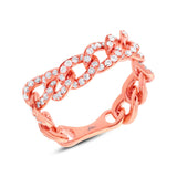 0.62ct 14k Rose Gold Diamond Chain Ring Size 5.5