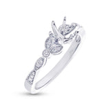 0.20ct 14k White Gold Diamond Semi-mount Ring Size 4.5