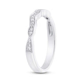 0.12ct 14k White Gold Diamond Lady's Band Size 4.5