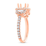 1.30ct 18k Rose Gold Diamond Semi-mount Ring for 1.50ct Center