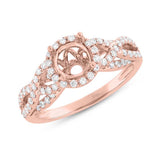 0.55ct 14k Rose Gold Diamond Semi-mount Ring