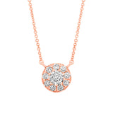 0.30ct 14k Rose Gold Diamond Cluster Necklace