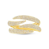 0.65ct 14k Yellow Gold Diamond Pave Lady's Ring