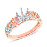 0.57ct 14k Two-tone Rose Gold Diamond Semi-mount Ring