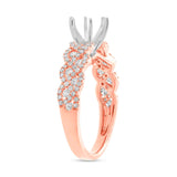 0.57ct 14k Two-tone Rose Gold Diamond Semi-mount Ring