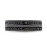 0.86ct 14k Black Rhodium Gold Black Diamond Men's Band Size 9.5